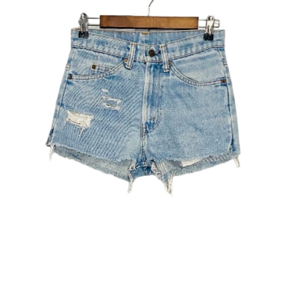 Vintage Levi’s orange tag distressed cut off high waisted denim jean shorts